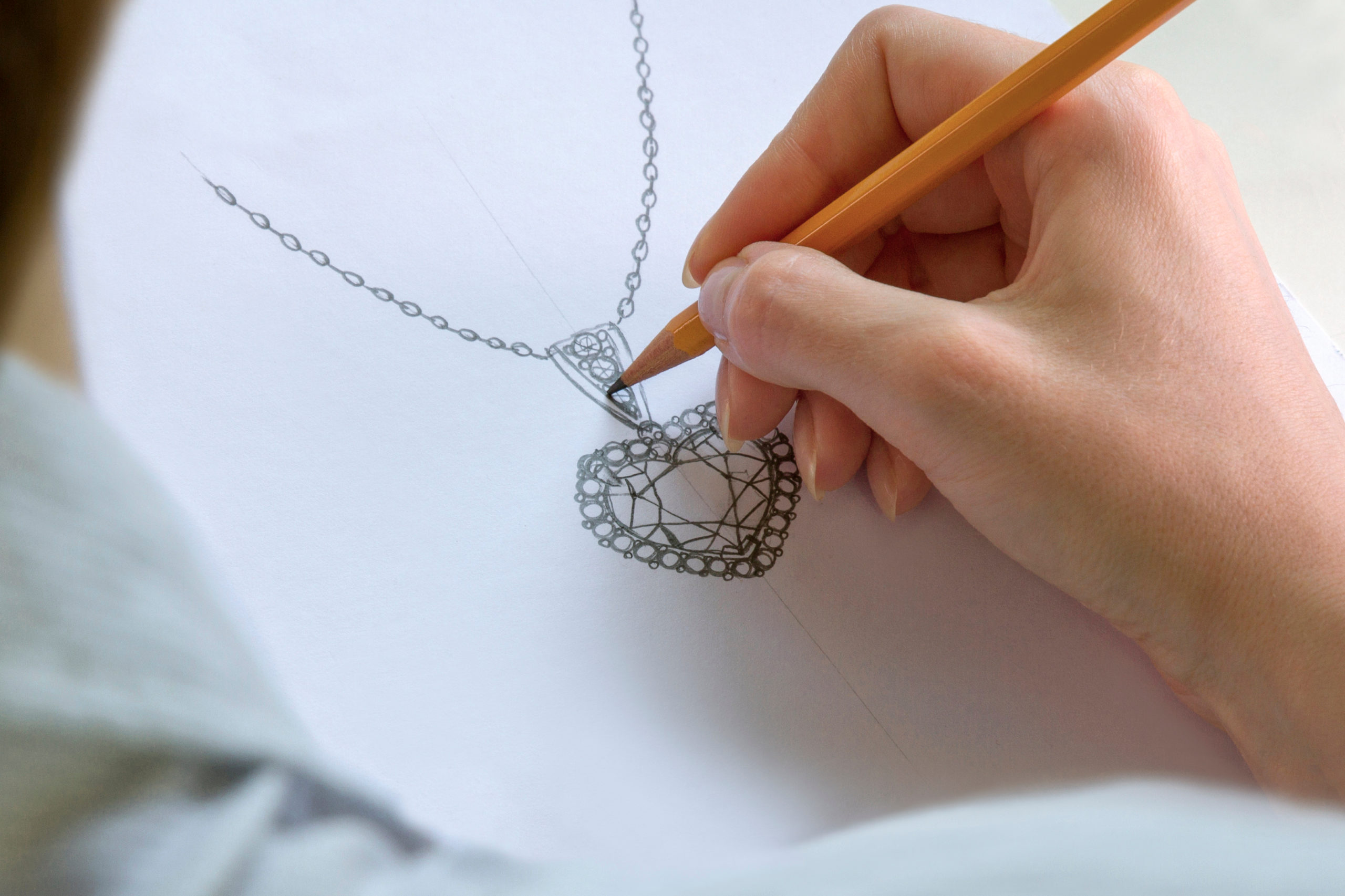 Drawing,Jewelry,Design.,Drawing,Sketch,Jewelry,On,Paper,.,Design